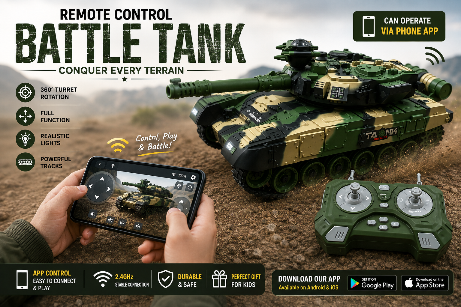 App controlled RC TANK with water bomb shooter! 😍