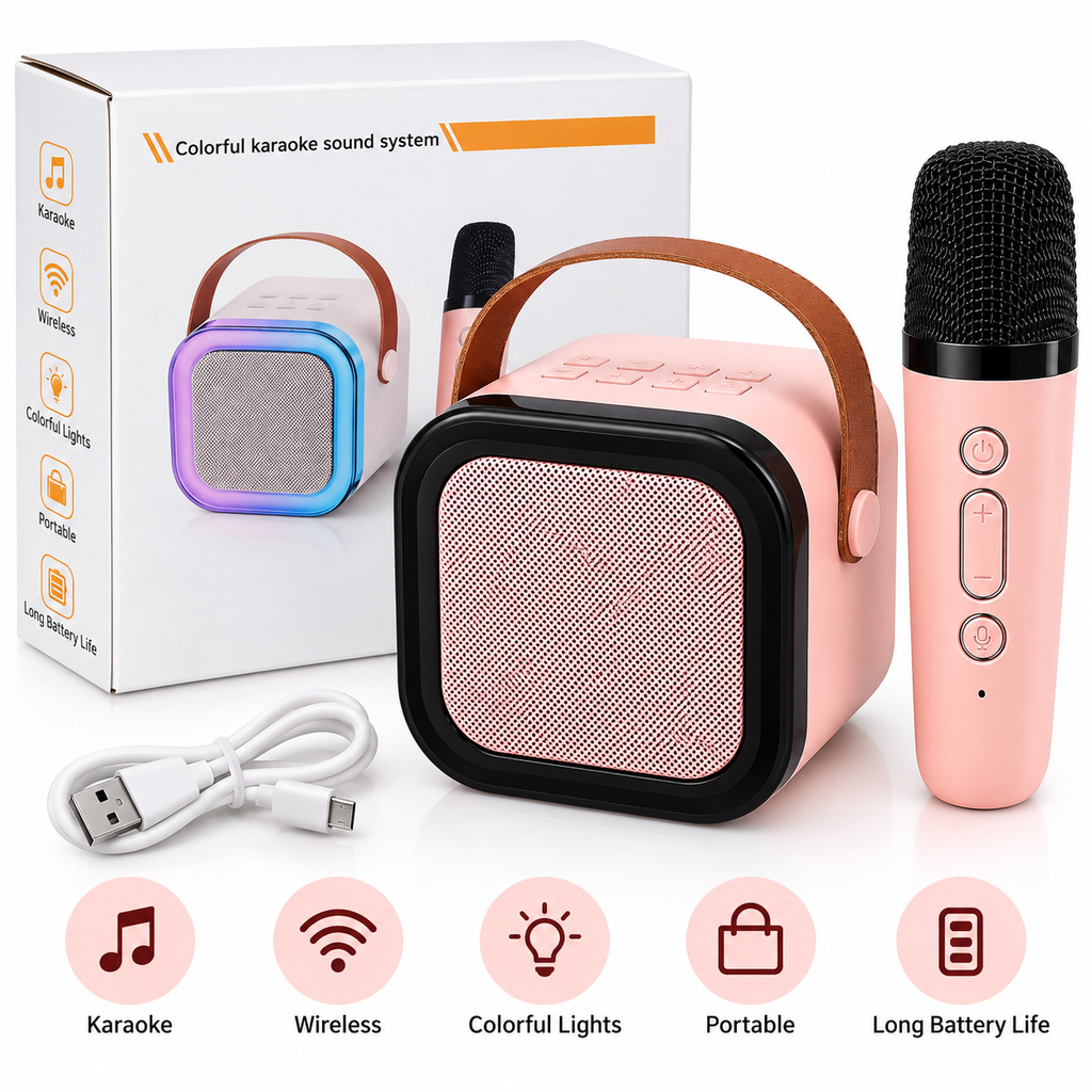 🎤 Kids Portable Karaoke Speaker with Wireless Microphone