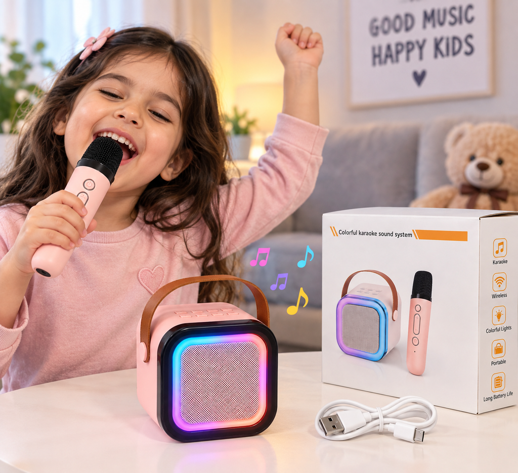 🎤 Kids Portable Karaoke Speaker with Wireless Microphone