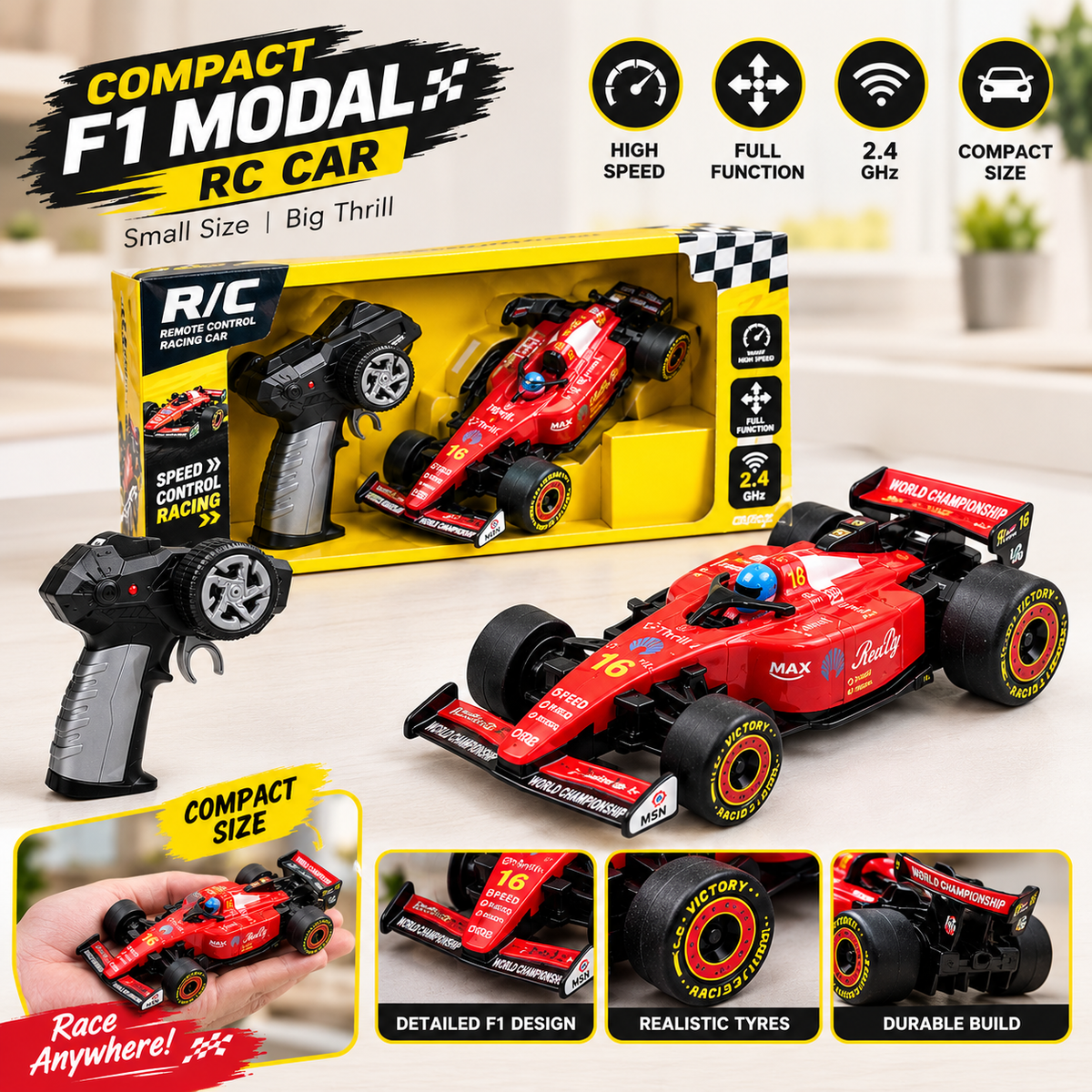 Compact size F1 RC car!😍🏎️