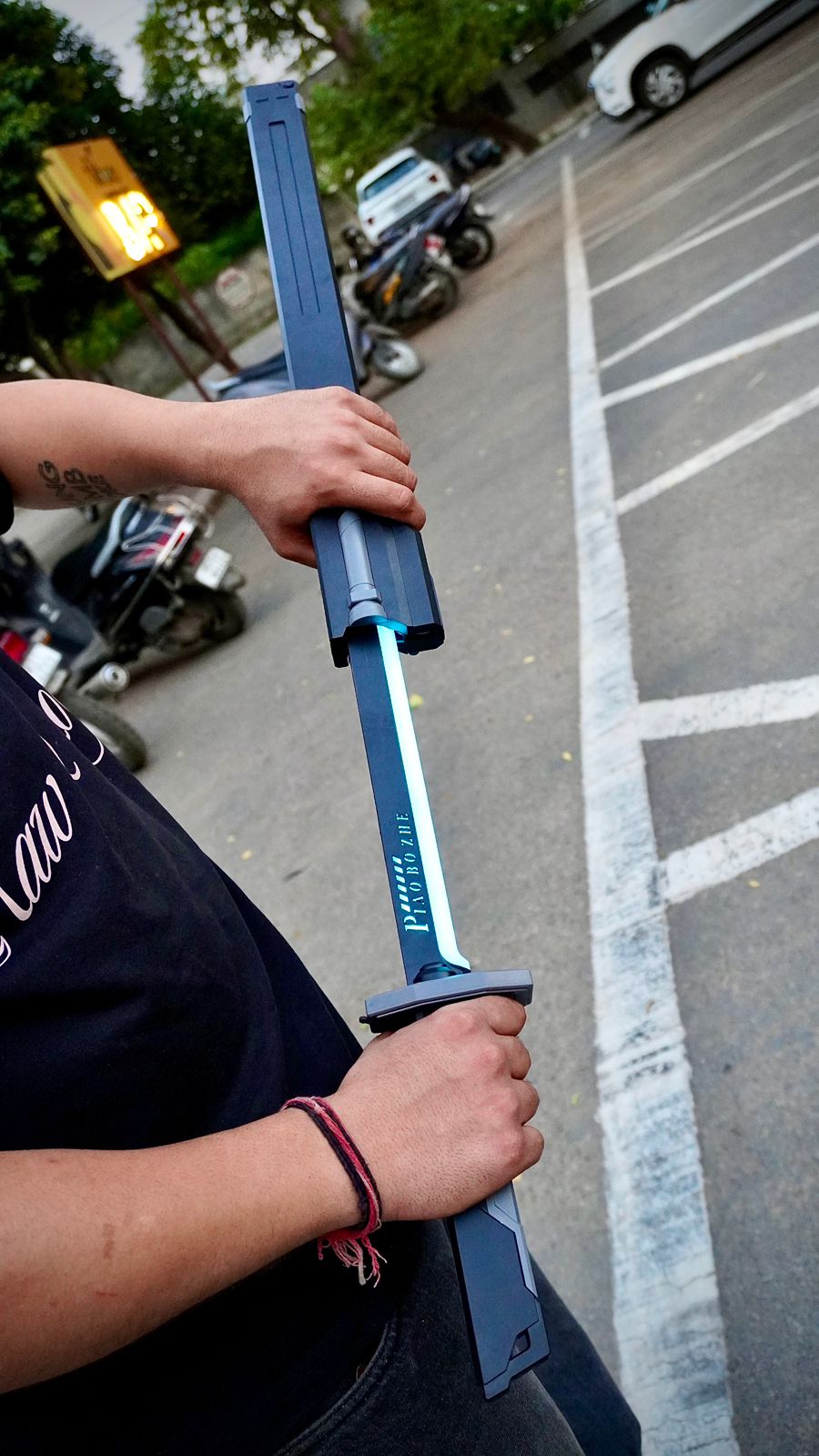 Sparkling light changing samurai smoke sword