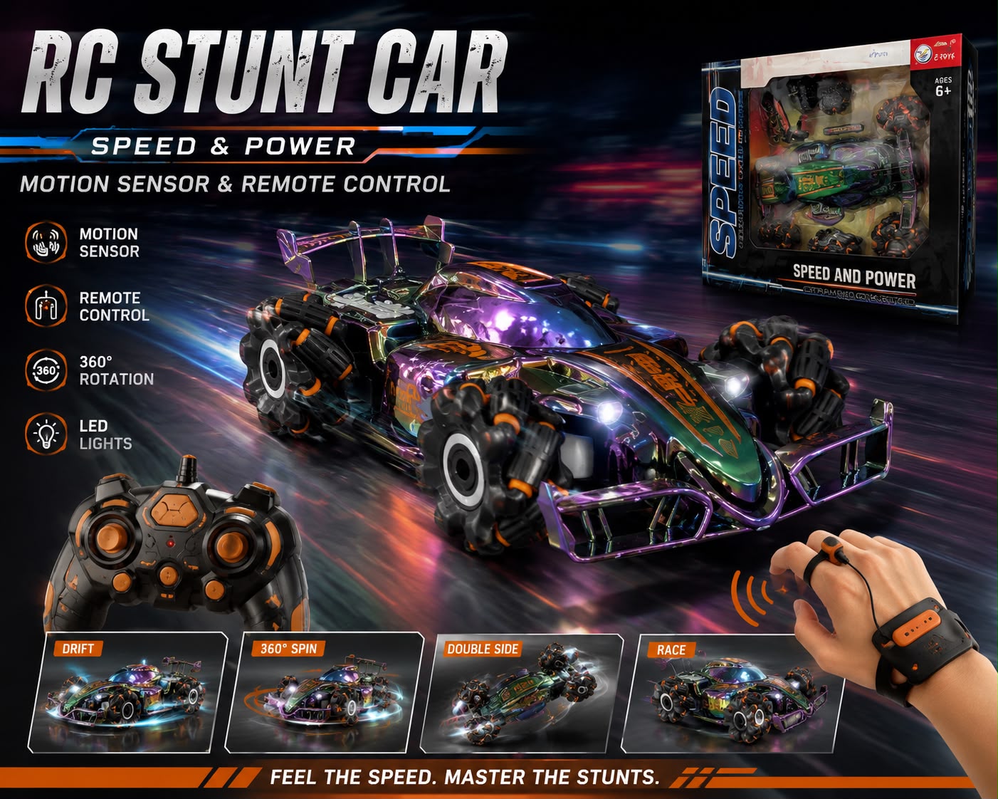 RC CAR WITH SMOKE AND HAND SENSOR!