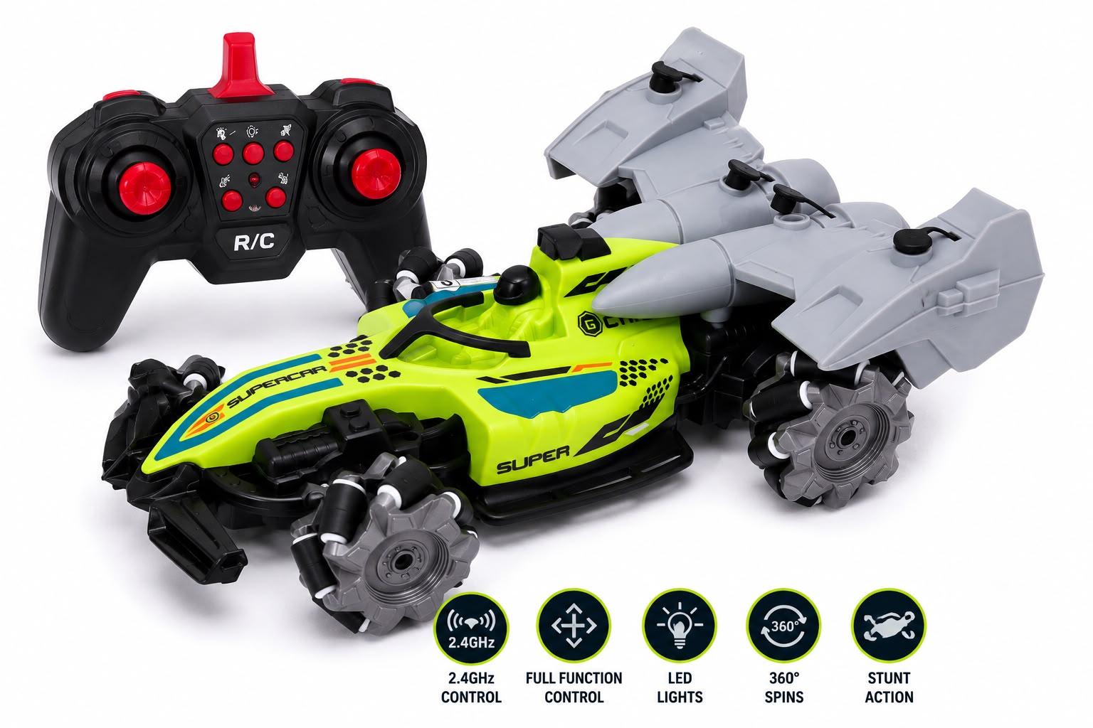 Rc stunt car with 4 cylinders smoke!!