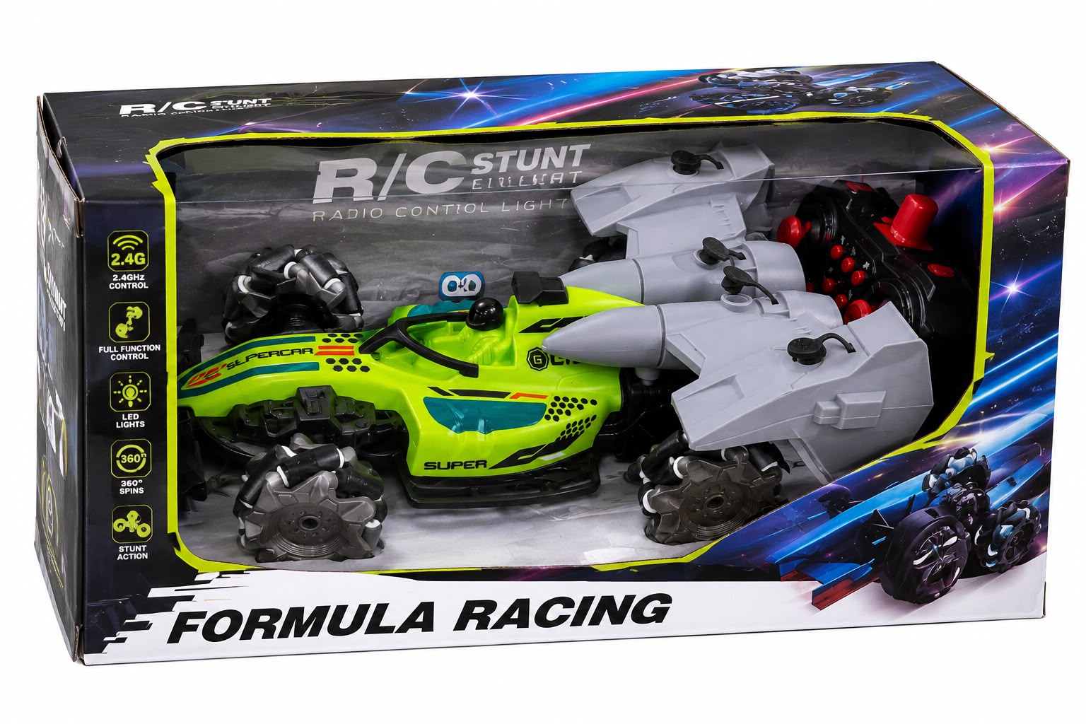Rc stunt car with 4 cylinders smoke!!