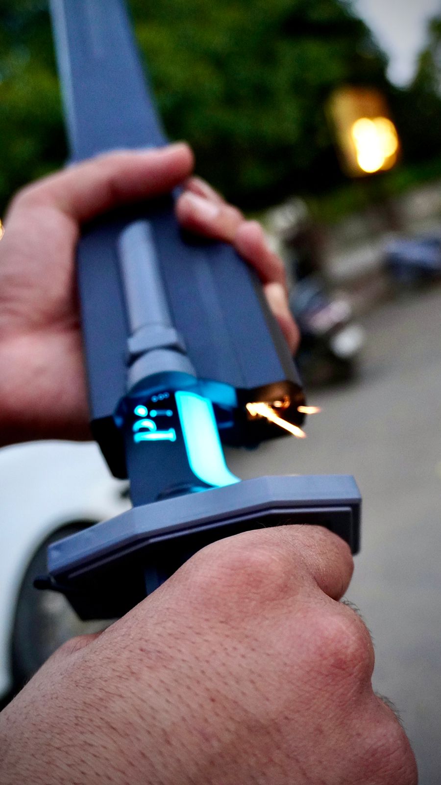 Sparkling light changing samurai smoke sword