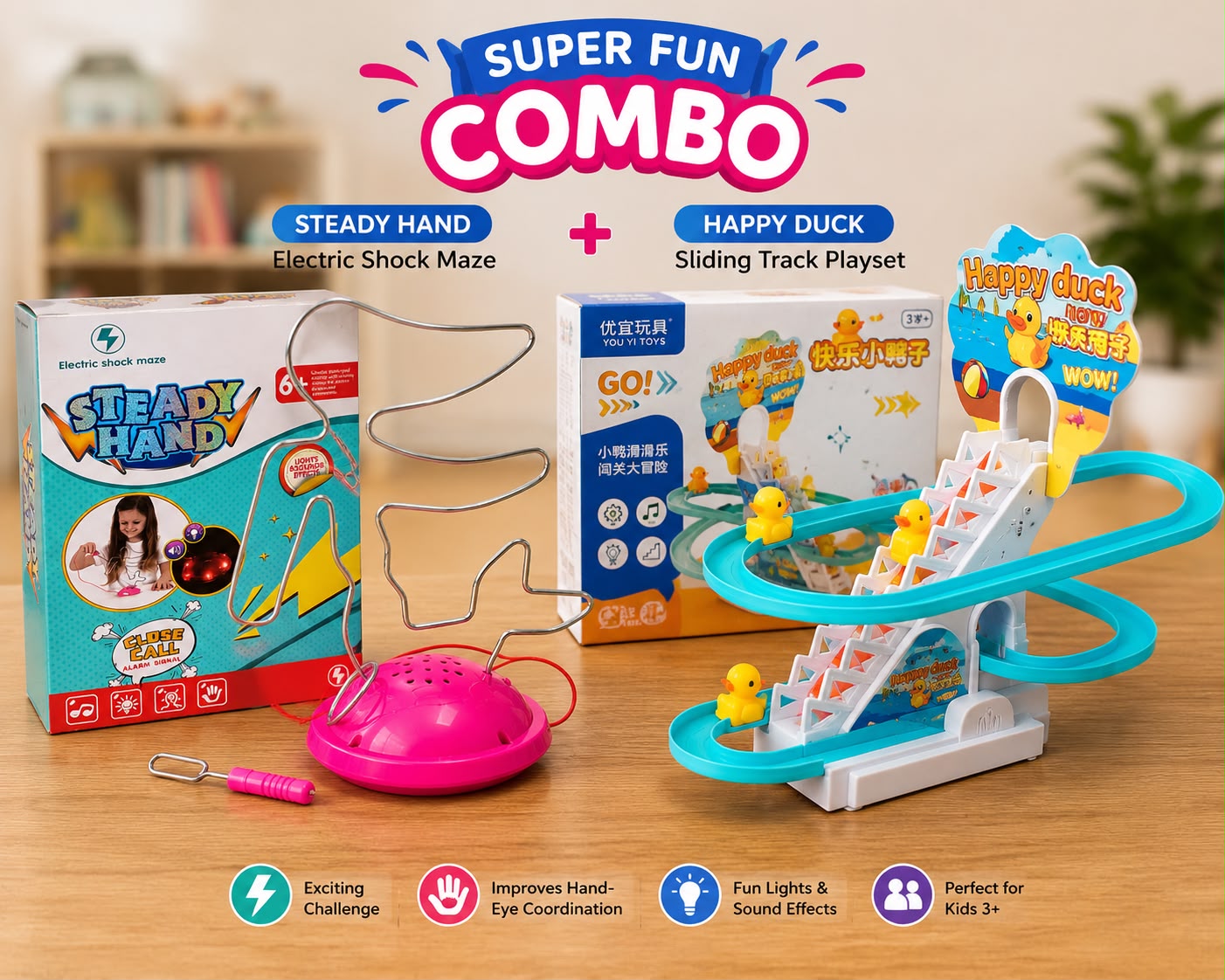 Combo pack of 2 items! Steady hand + happy duck! Combo set
Price 998Rs
